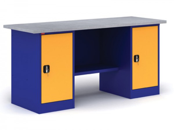 Металлический двухтумбовый верстак с тумбой и драйвером вп - 5 Металлический двухтумбовый верстак с тумбой и драйвером вп - 5