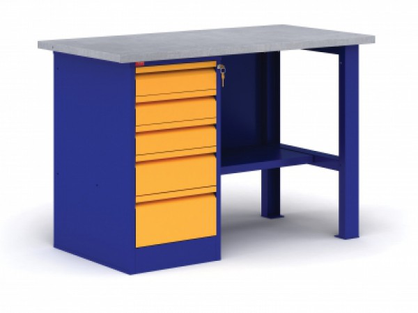 Металлический однотумбовый верстак с драйвером вп - 3 Металлический однотумбовый верстак с драйвером вп - 3